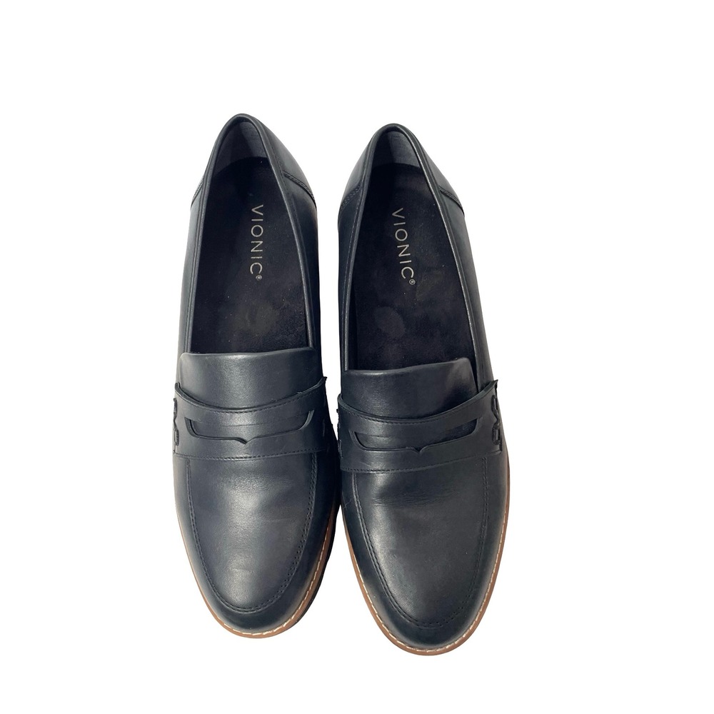 Vionic Cheryl II Lug leather Penny Loafers Size 9 Wide black - Picture 4 of 9